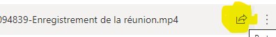 Partager votre vidéo en cliquant sur la flèche de partage